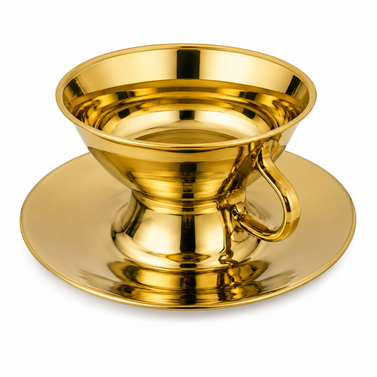 Golden Deep Style Soup Bowl with Spoon