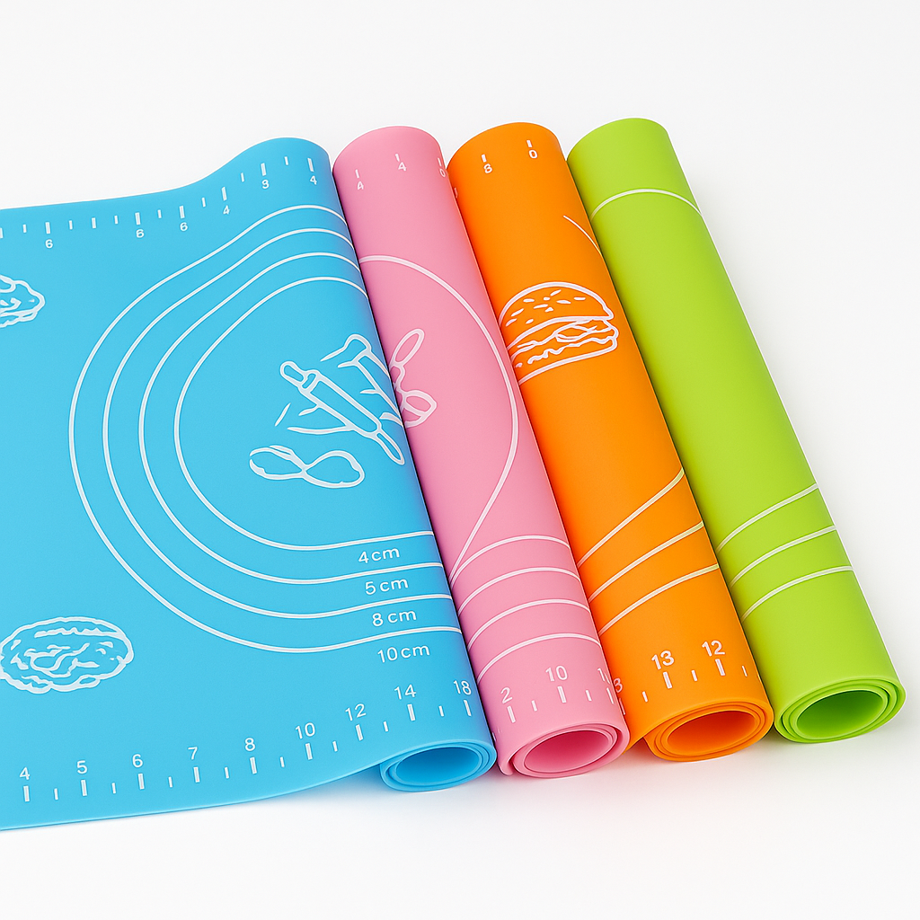 1Pc Silicone Baking Sheet (Assorted) – Non-Stick Pastry Mat with Measurement Guide - Habitt