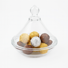 Deli Glassware Candy Jar 126.5mm (TG1078-5) – Premium Clear Glass Bowl with Lid - Habitt