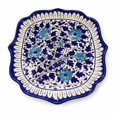 Handcrafted Blue Pottery Dish – Medium Size - Habitt