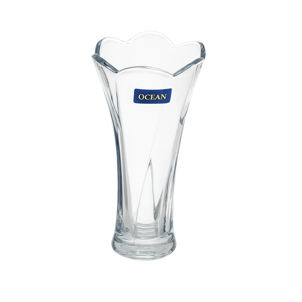 90 mm Elegant Clear Glass Flower Vase – Stylish Decorative Vase for Home, Office & Tabletop Décor - Habitt
