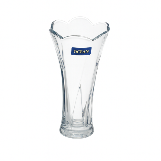 90 mm Elegant Clear Glass Flower Vase – Stylish Decorative Vase for Home, Office & Tabletop Décor - Habitt