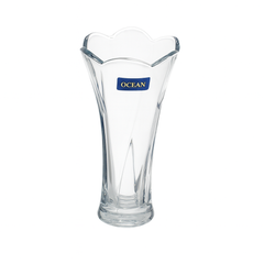 90 mm Elegant Clear Glass Flower Vase – Stylish Decorative Vase for Home, Office & Tabletop Décor - Habitt