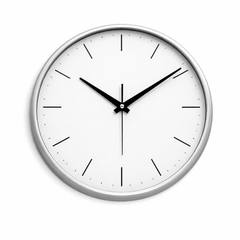 HERITAGE Wall Clock – Squat Big | 15.25 Inch (Silver Plastic Frame) - Habitt