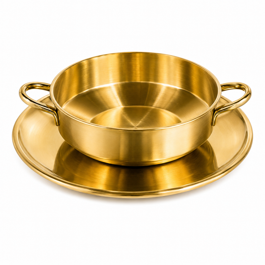 Golden Handle Soup Bowl with Saucer