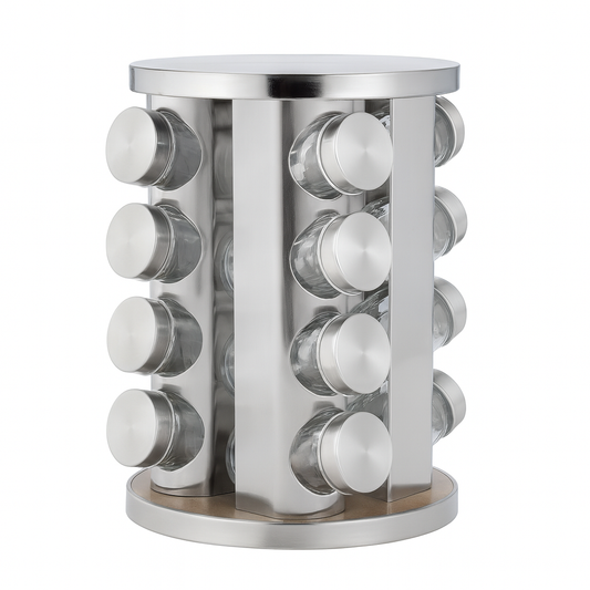 Round Glass Spice Rack – Rotating Kitchen Organizer (12pcs / 16pcs) - Habitt