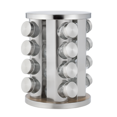 Round Glass Spice Rack – Rotating Kitchen Organizer (12pcs / 16pcs) - Habitt