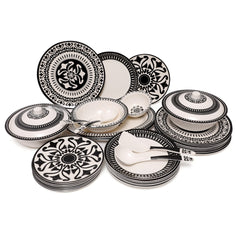 43PCS 8 Person Dinner Set Monochrome Black