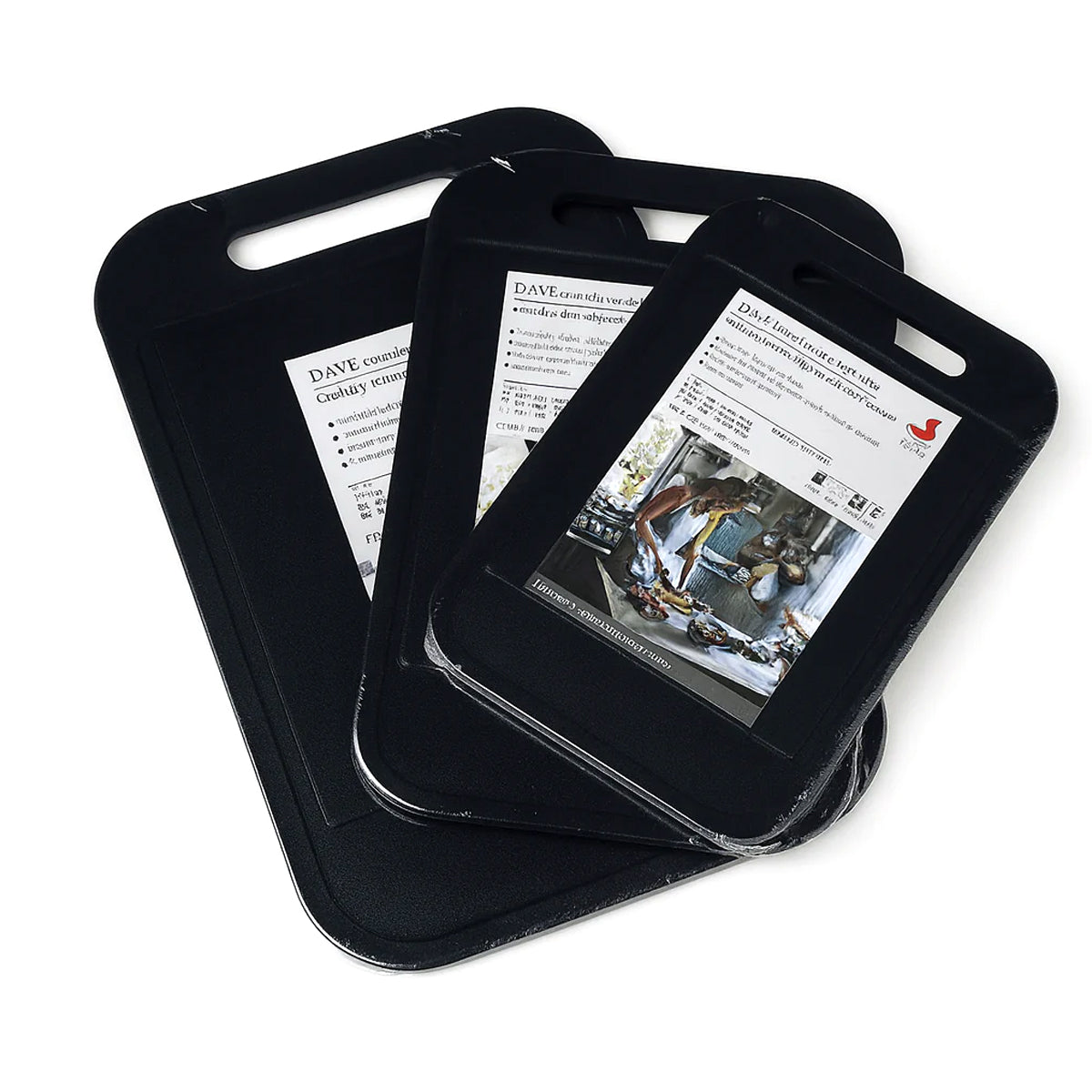Black Cutting Board  – Large, Medium & Small (40x27cm, 35x23cm, 29x20cm) - Habitt