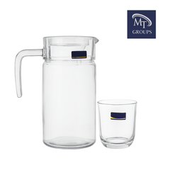 Clear Glass 7-Piece Water Set – 1.85 L Jug with 300 ml Glasses (Premium Everyday Glassware) - Habitt