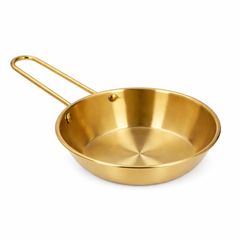 Stainless Steel Bowl with Golden Finish & Handle – 13 cm | 15 cm - Habitt