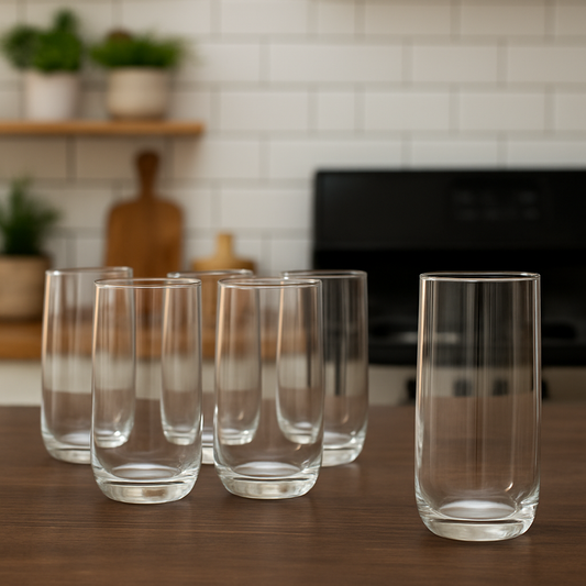 Premium Clear Tumbler Glass Set 300 ml – Durable Everyday Drinkware (6 Pcs) - Habitt