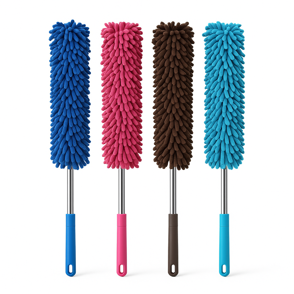 1PC Foldable Fur Duster Assorted – Soft Flexible Cleaning Brush for Home & Car - Habitt
