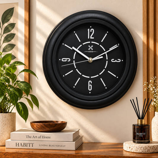Heritage Wall Clock CLK-035A – 15" Black & Grey