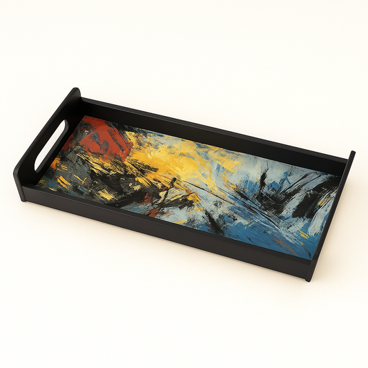 Magical Black Smart Tray – Abstract Art Design - Habitt
