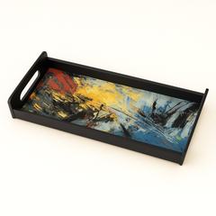 Magical Black Smart Tray – Abstract Art Design - Habitt
