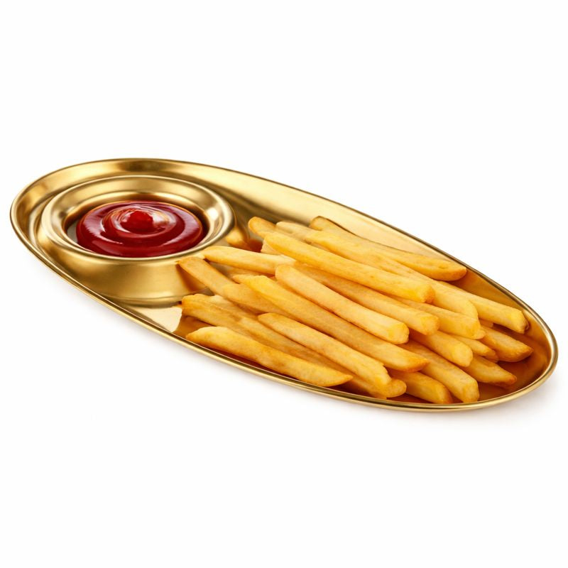 Golden Snacks Plate Oval Shape – Small & Large Serving Plate - Habitt