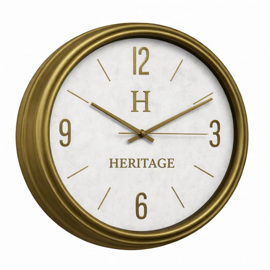 Rustic Gold Wall Clock – 14.5-Inch Modern Vintage Decorative Clock with Brass-Tone Plastic Frame - Habitt