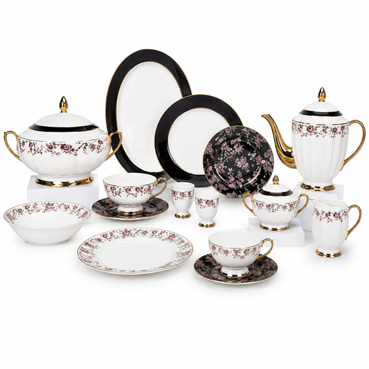 Premium 65-Piece Dinner Set | Elegant Complete Dinnerware & Serving Set