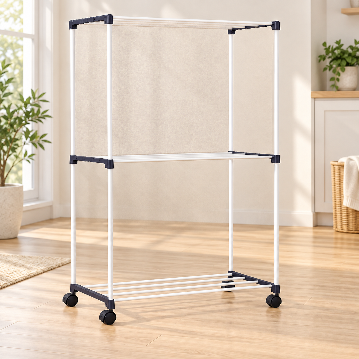 3-Tier Movable Towel & Clothes Rack