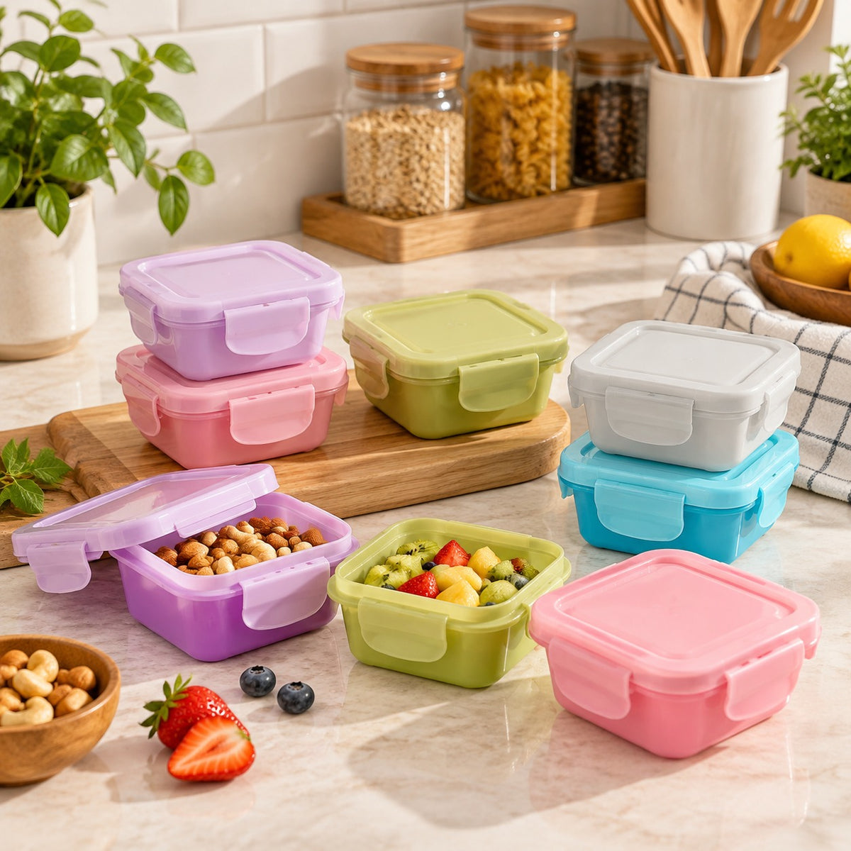 Assorted 4Pcs Plastic Mini Storage Box | Small Organizer Containers