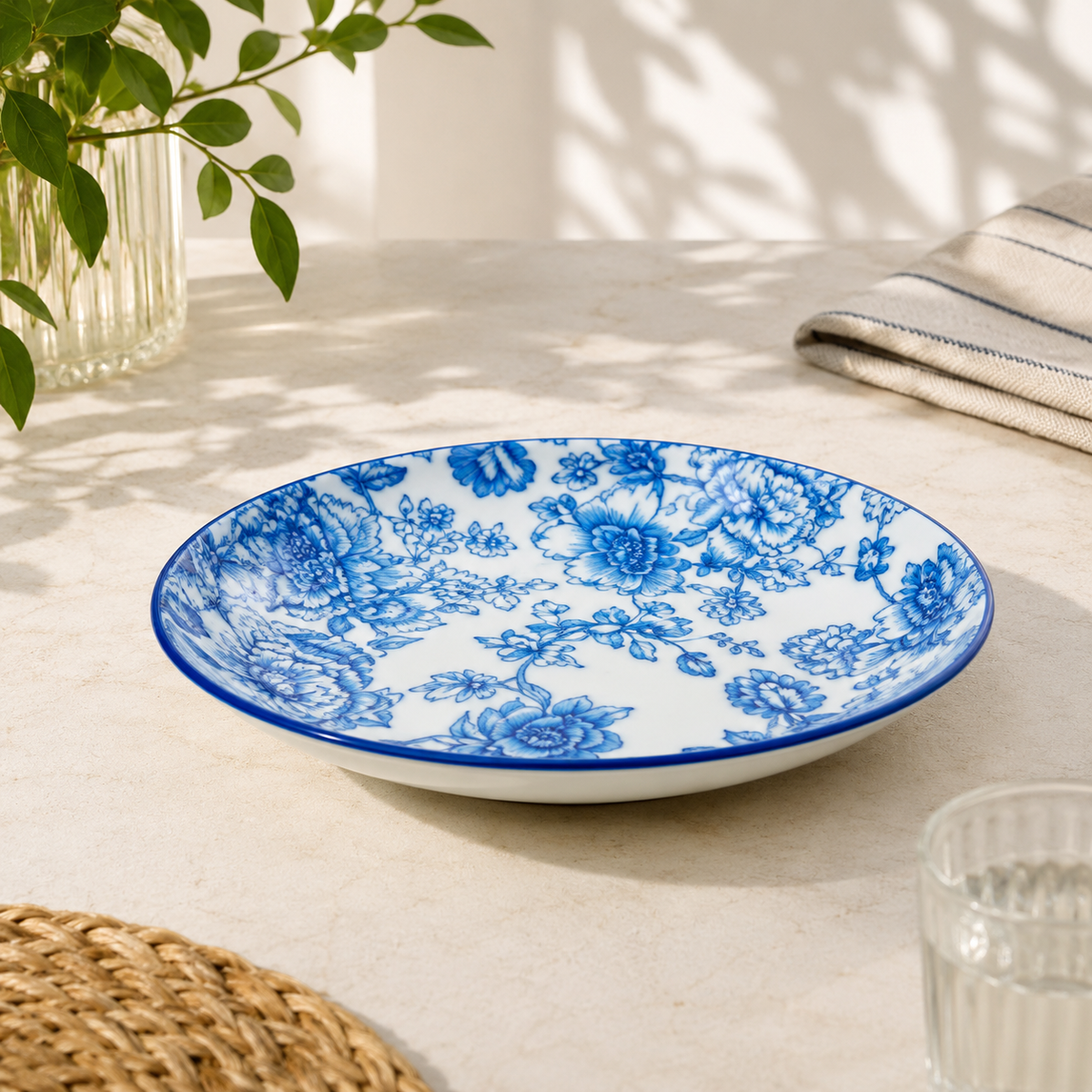 Blue Print Soup Plate