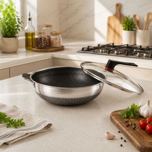 wok pan non stick 30 32 34 36 cm | stainless steel wok pan| large cooking wok for kitchen