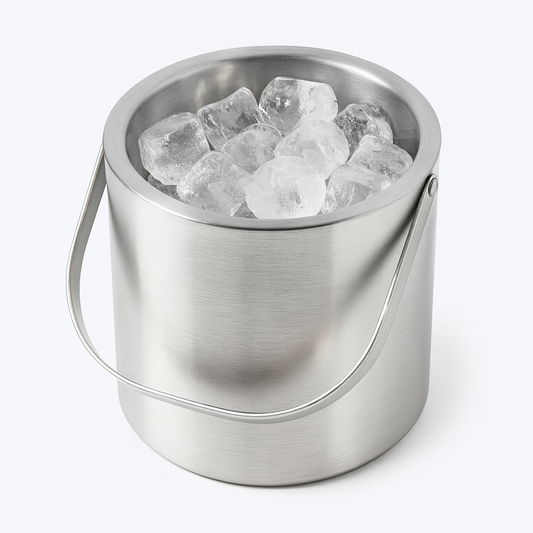 Stainless Steel Ice Pail with Handle – Double Wall Ice Bucket for Home, Parties & Bars - Habitt