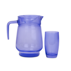 Purple-Tinted Glass Water Set – 7-Piece Jug & Tumbler Set (1.25 L Jug + 320 ml Glasses) - Habitt