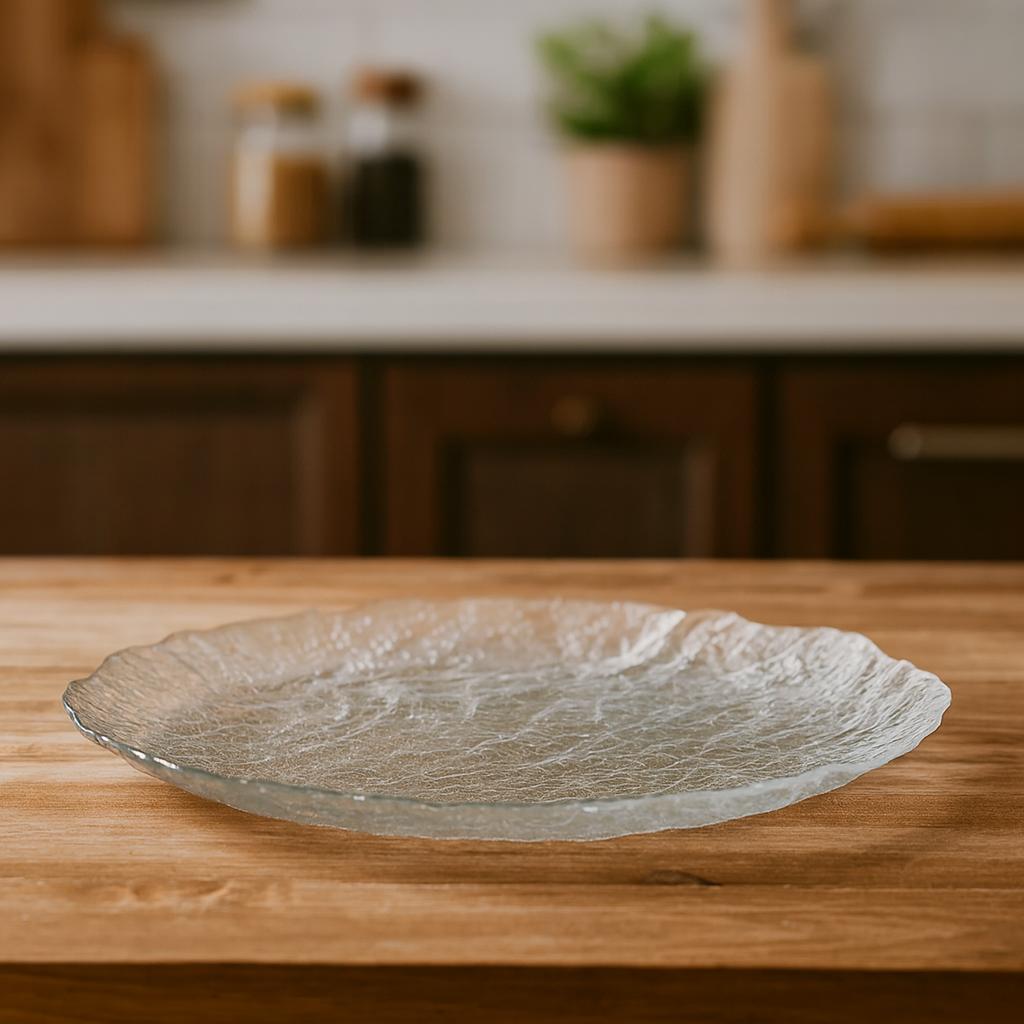 Elegant Clear Pressed-Glass Dinner Plate – 1 Piece, 267 mm Diameter - Habitt
