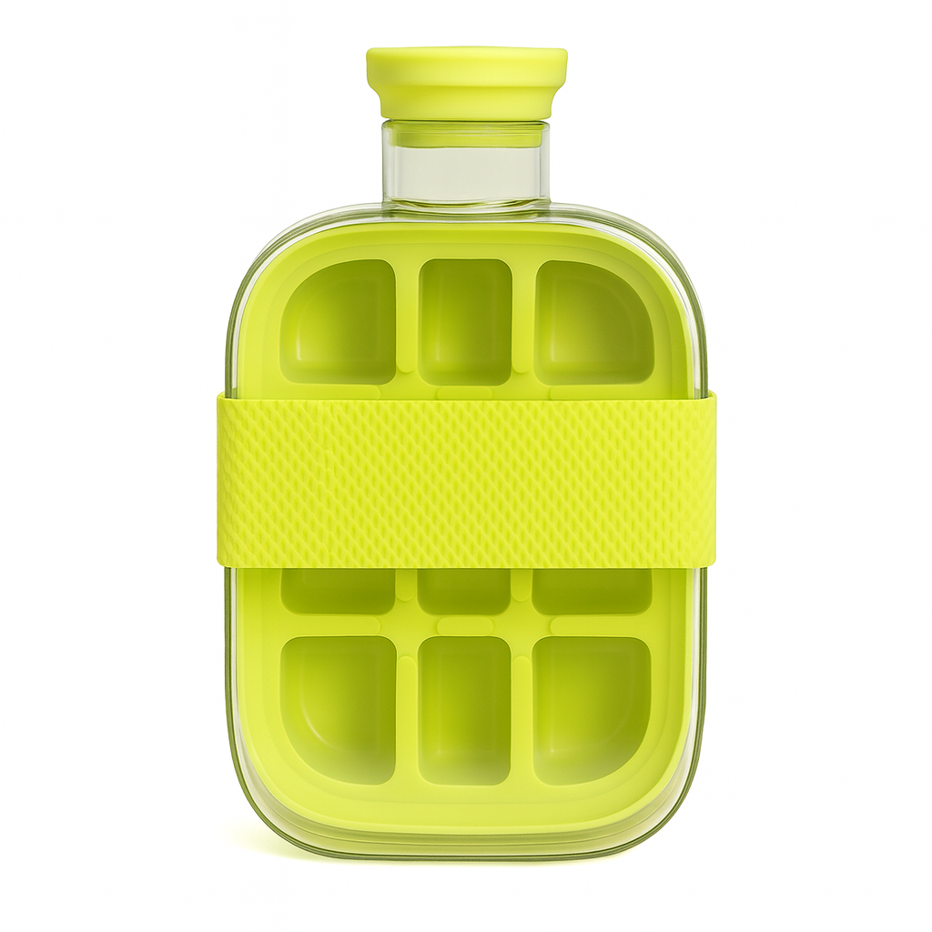 Ice Bottle with Built-In Ice Cube Grid – Portable Cooling Water Bottle (500ml / 800ml) - Habitt