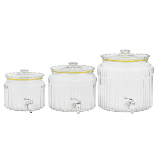 Manual Water Dispenser with Tap – Ribbed Clear Container (5.6L, 8L, 12L) - Habitt