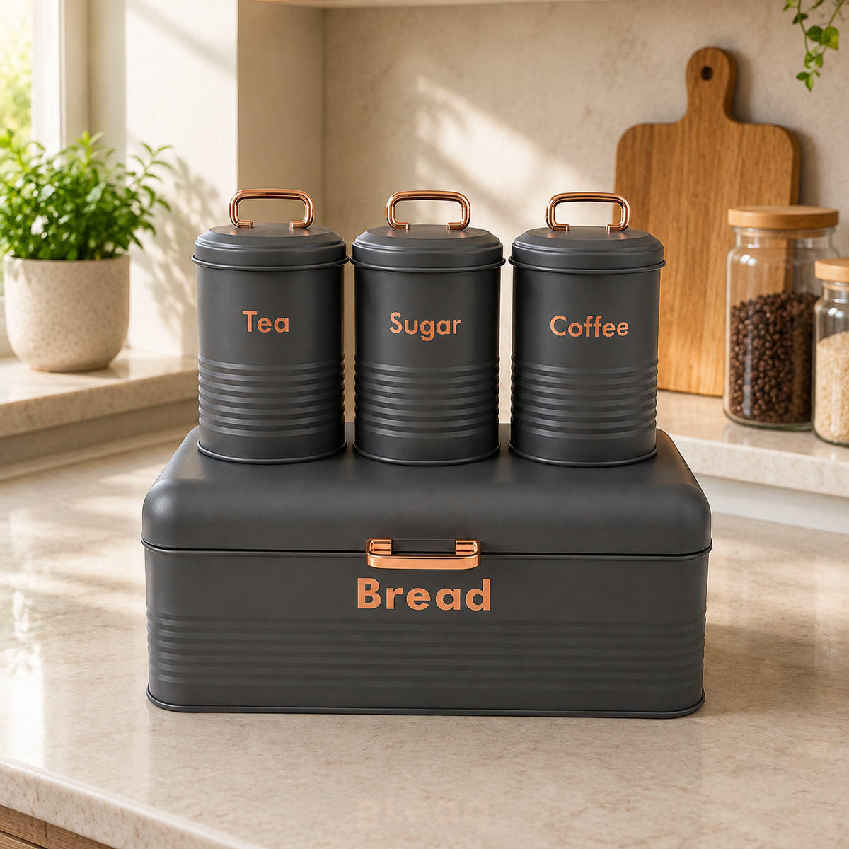 Bread Box with Canister Set