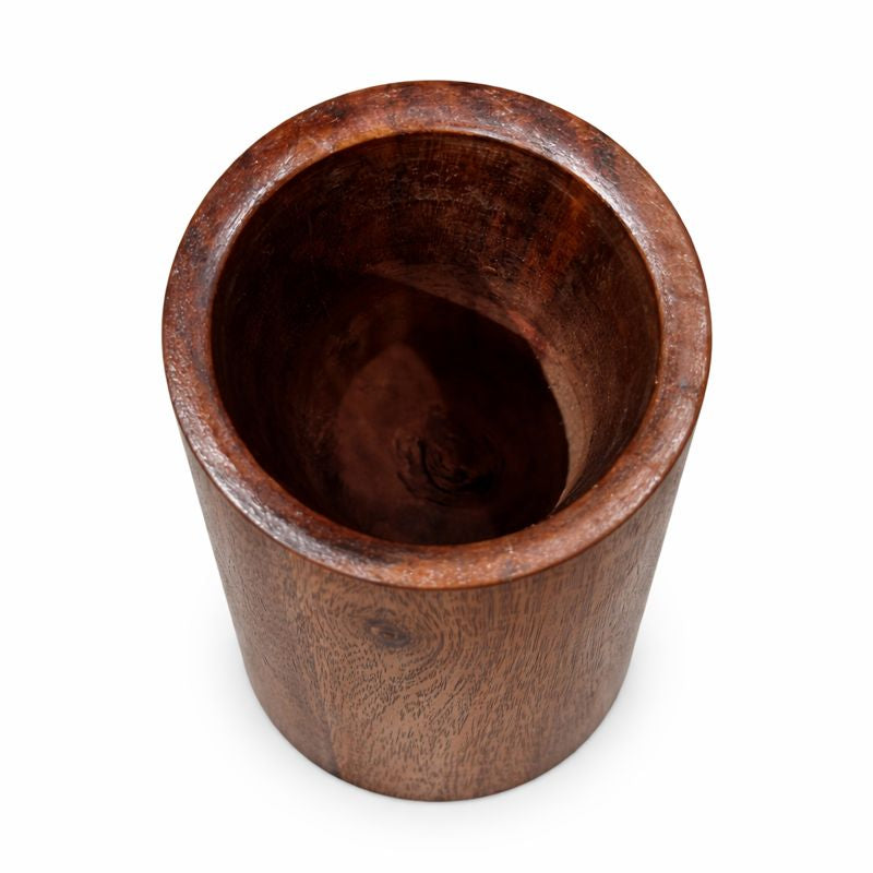 Large Handcrafted Wooden Storage Jar – 6 Inch Depth, 2 Inch Diameter | Natural Wood Container - Habitt