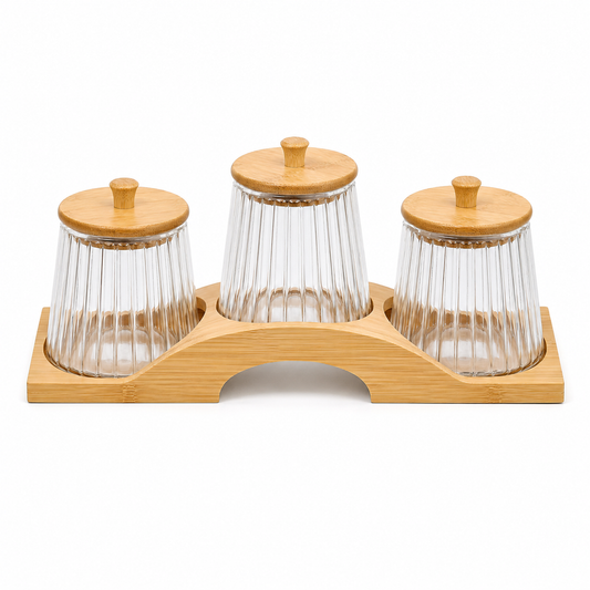 3 PCS Glass Storage Jar Set