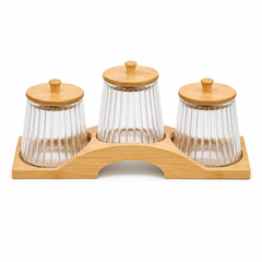 3 PCS Glass Storage Jar Set