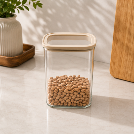 1500ML Transparent Storage Jar with Silicone Cap | Kitchen Storage Container