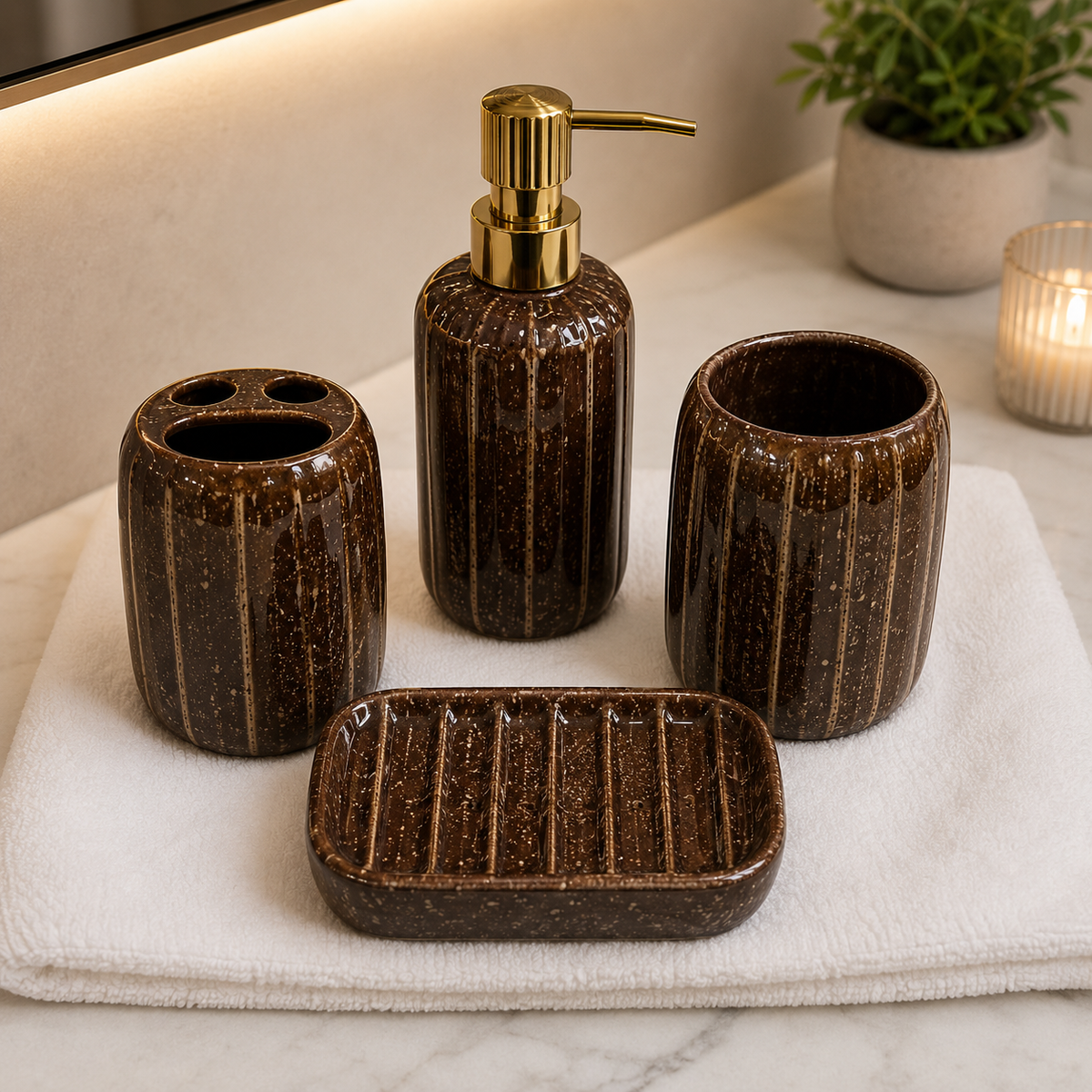 4PCS Home Fashion Bath Set 75811| Bathroom Accessories Set
