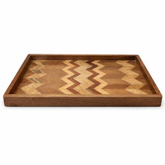 Wood Polish Serving Tray – 12.5 Inch | Handcrafted Wooden Display & Utility Tray - Habitt