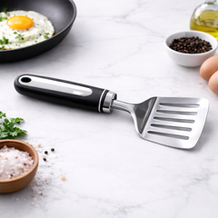 Stainless Steel Slotted Scraper – Non-Stick Friendly Kitchen Turner - Habitt