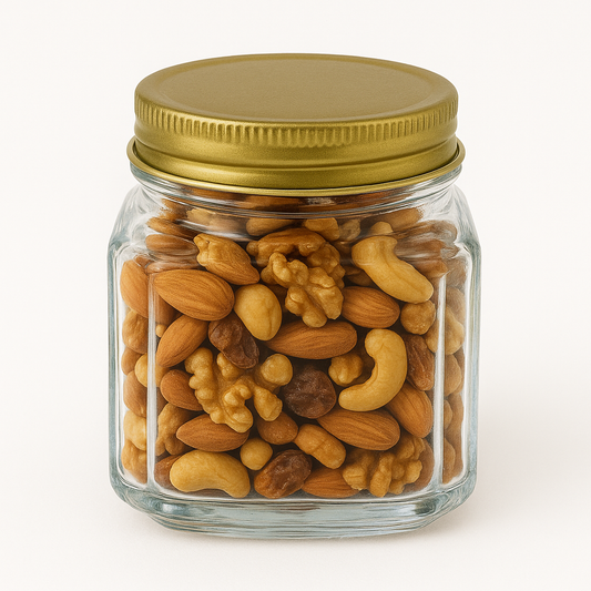 Multi-Purpose Jar – Clear Glass with Golden Lid - Habitt