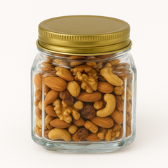 Multi-Purpose Jar – Clear Glass with Golden Lid - Habitt