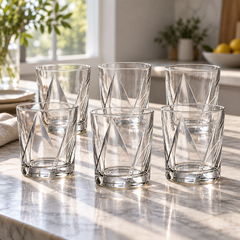 6 Pcs Tumbler Glass Set 295ML – Clear Drinking Glasses for Water, Juice, Soft Drinks & Everyday Tableware