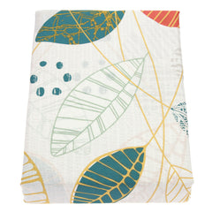 Green Leaf Pattern Double Bedsheet 96x102"© - Habitt