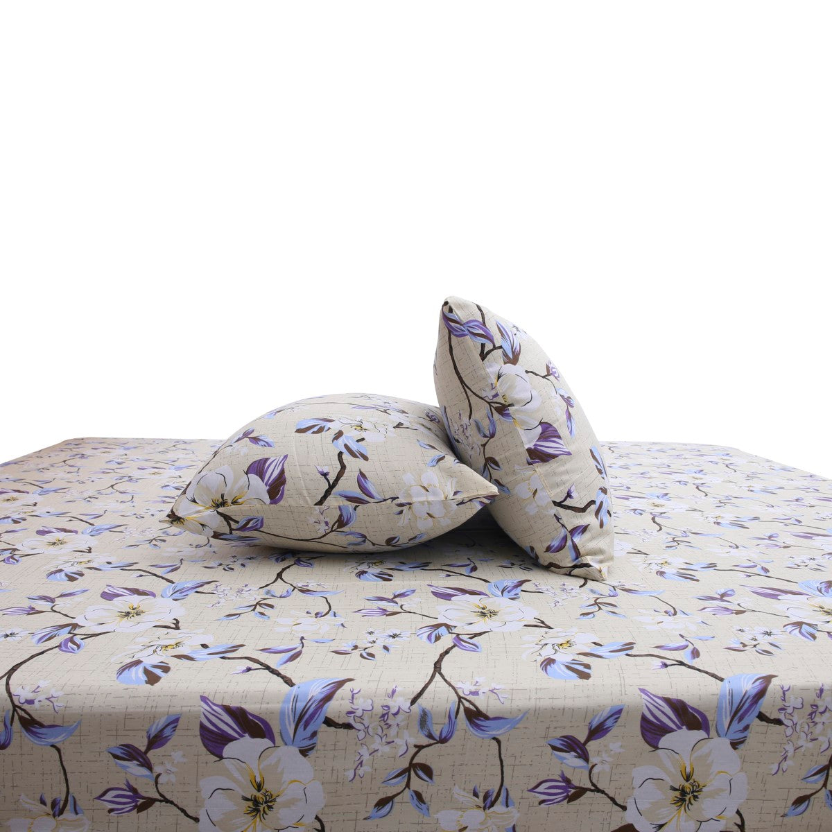 Blue Florals Double Bed Sheet 90x94E-Com - Habitt