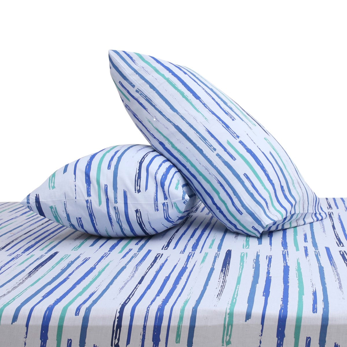 Blue Crush Strokes Double Bedsheet - Habitt