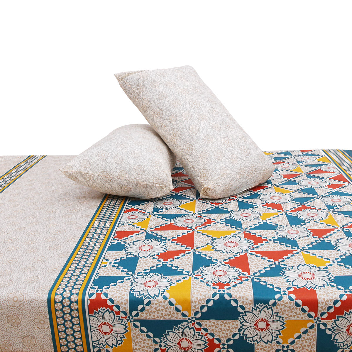 Circle Border Double Bed Sheet 90x96 - Habitt