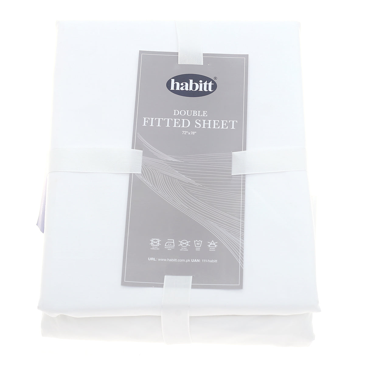White Double Fitted Sheet 72x78"(P) - Habitt