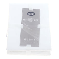 White Double Fitted Sheet 72x78"(P) - Habitt