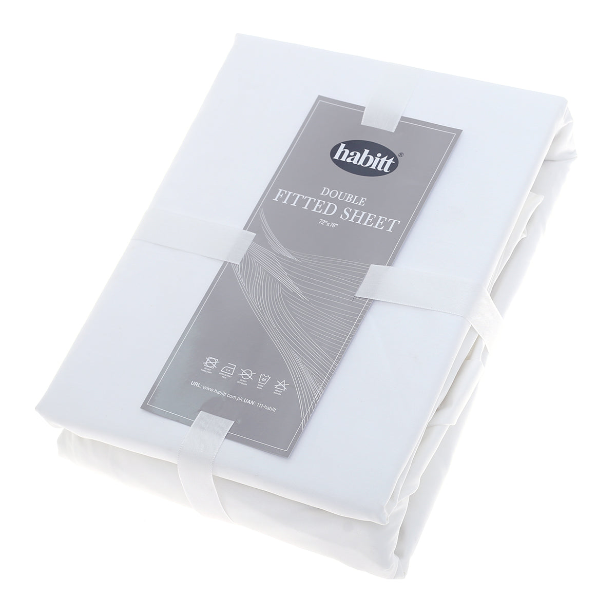 White Double Fitted Sheet 72x78"(P) - Habitt